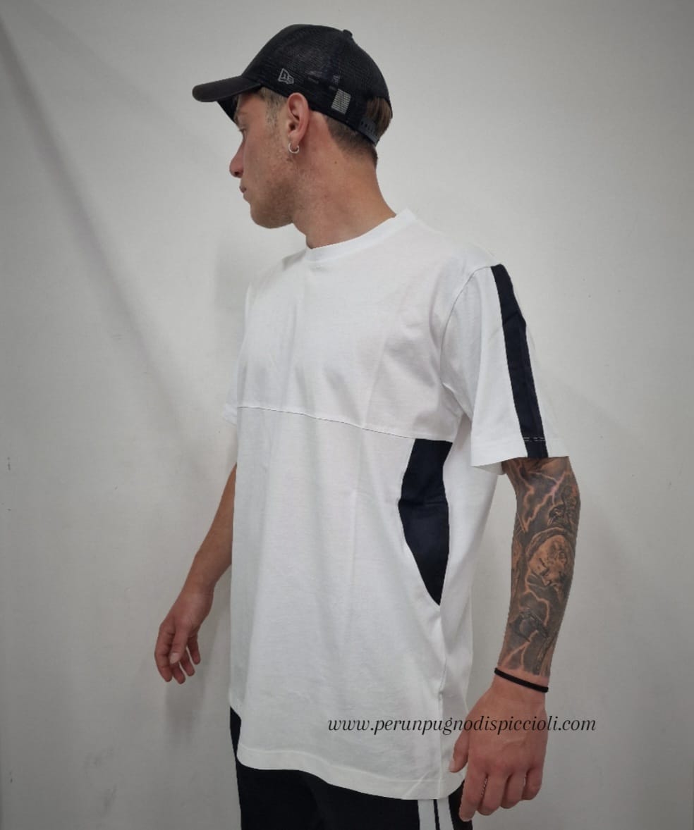 T-shirt Reset 2.0 con strisce in popoline