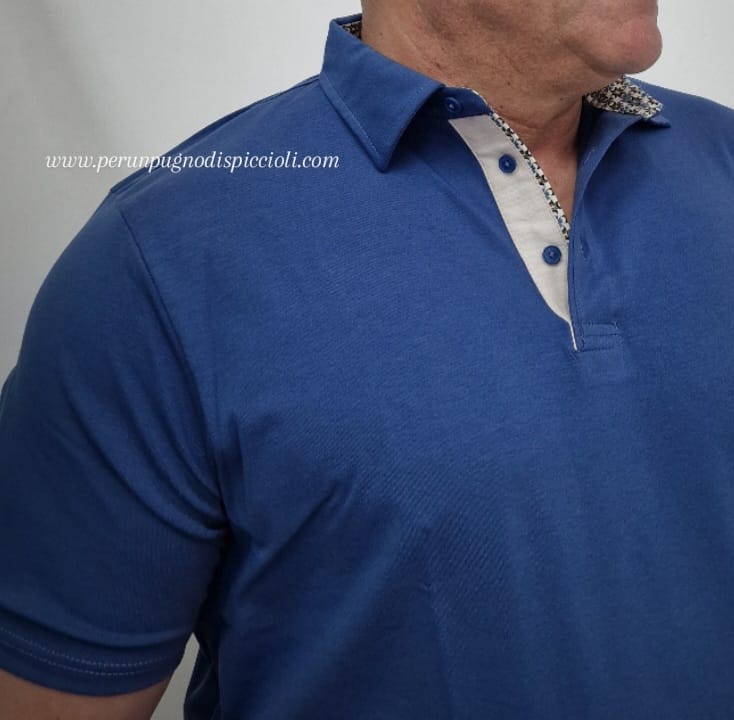 Polo Portocervo collo con fantasia