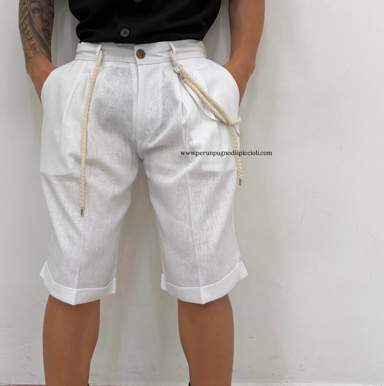Shorts in lino Noir Fox / Joe Marvin