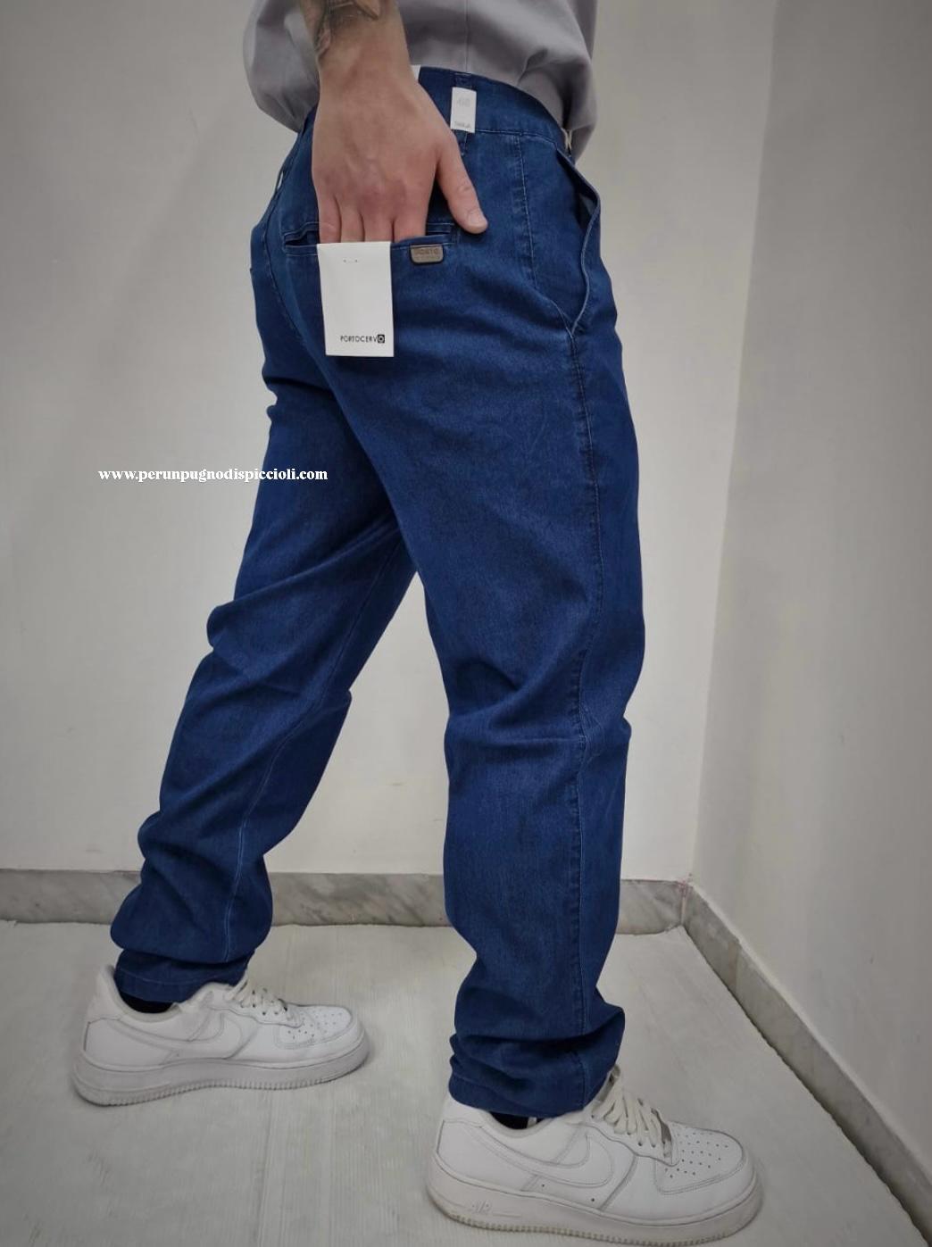 Jeans Portocervo over art: ultraleggero tasca america over