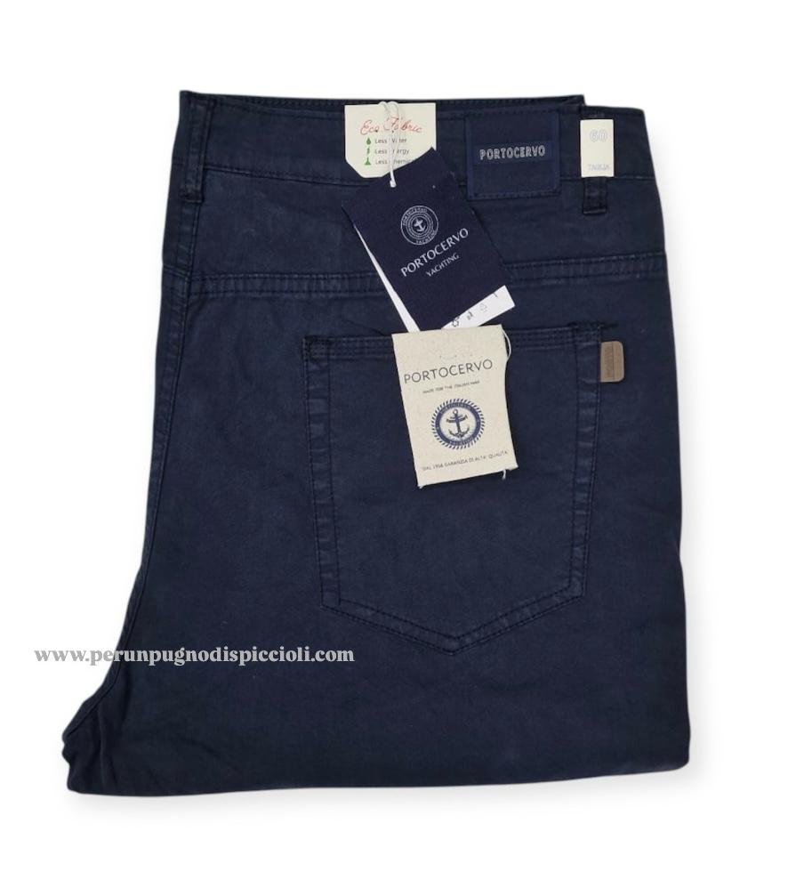 Pantalone Portocervo 5 tasche in cotone tinta unita