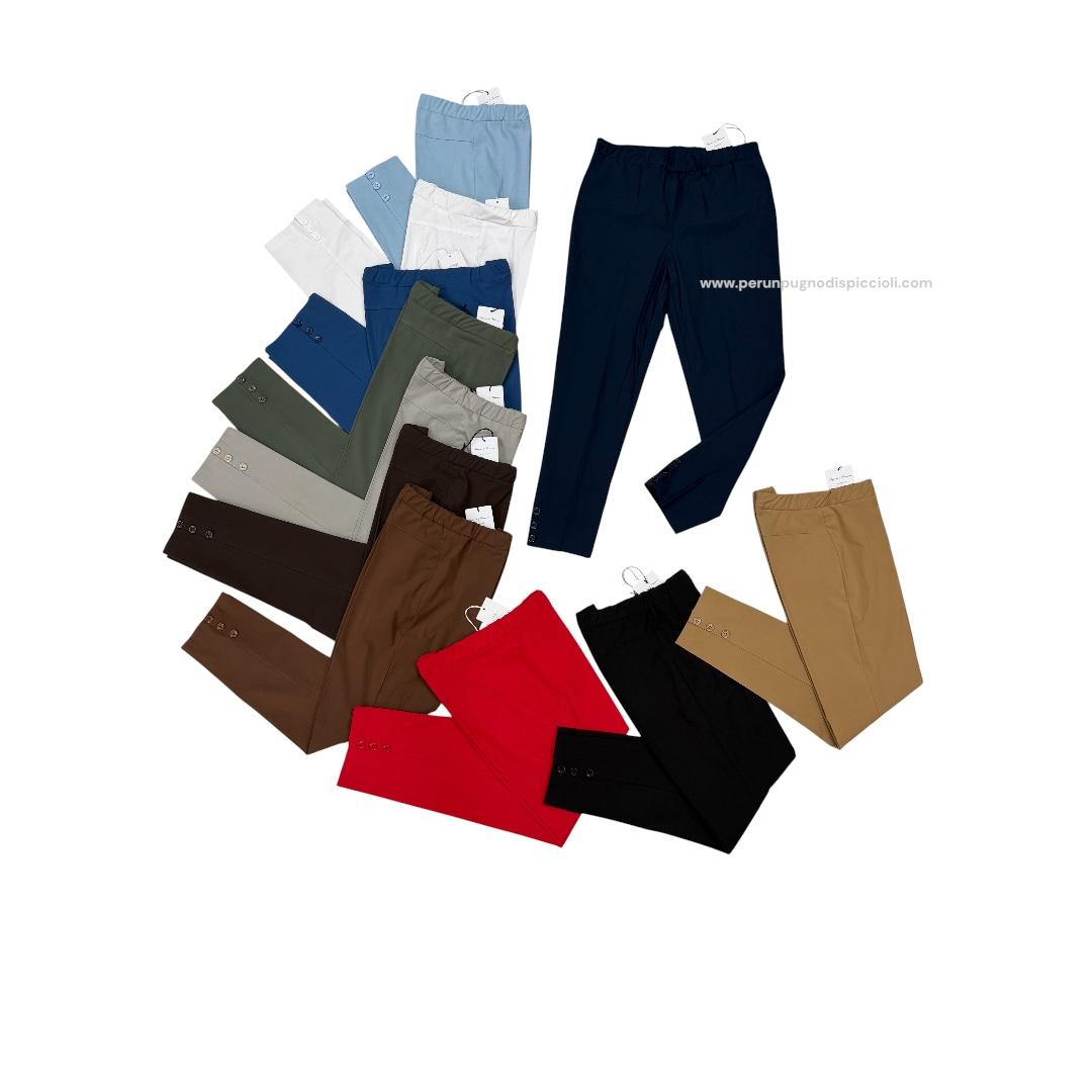 Pantalone Ciliegina/Moda più con bottoni alla caviglia