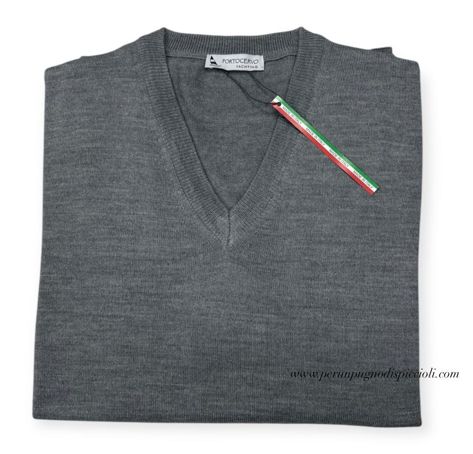 Maglioncino scollo V in lana merino Portocervo