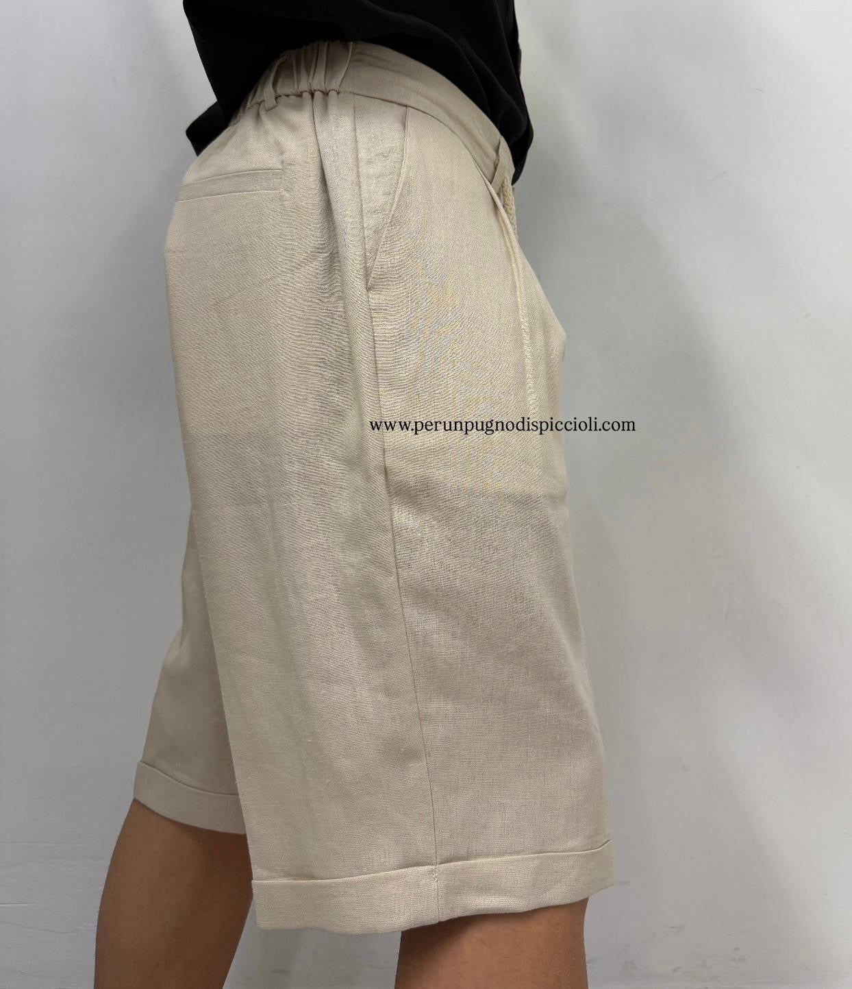Shorts in lino Noir Fox / Joe Marvin