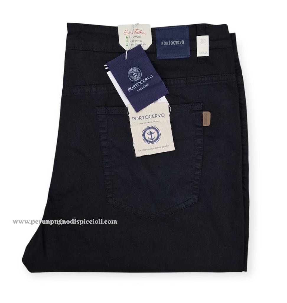 Pantalone Portocervo 5 tasche in cotone tinta unita