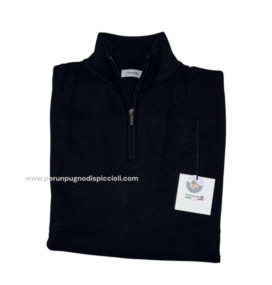 Maglioncino Portocervo in viscosa mezza zip operato art: sia over