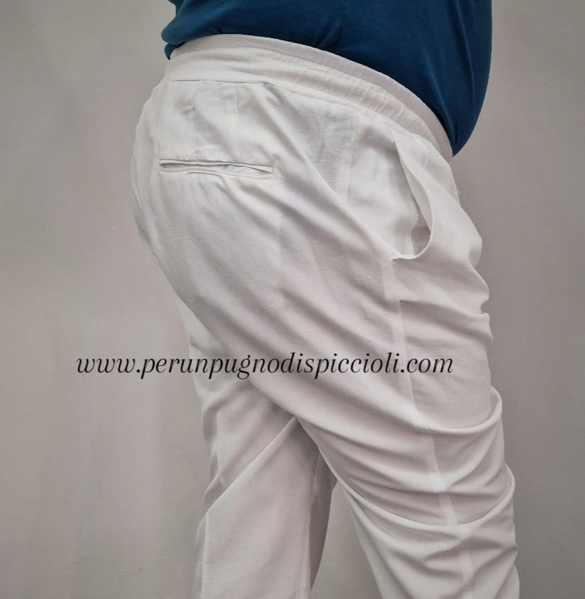 Pantalone Imagine con elastico in lino