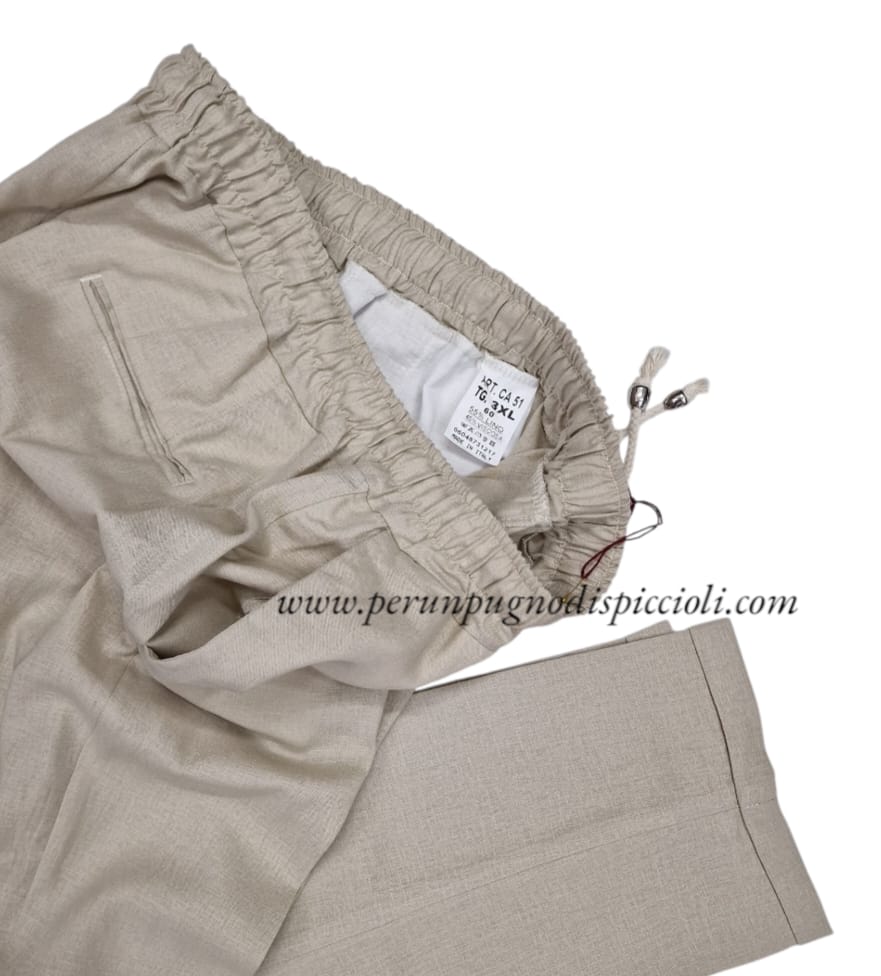 Pantalone Imagine con elastico in lino