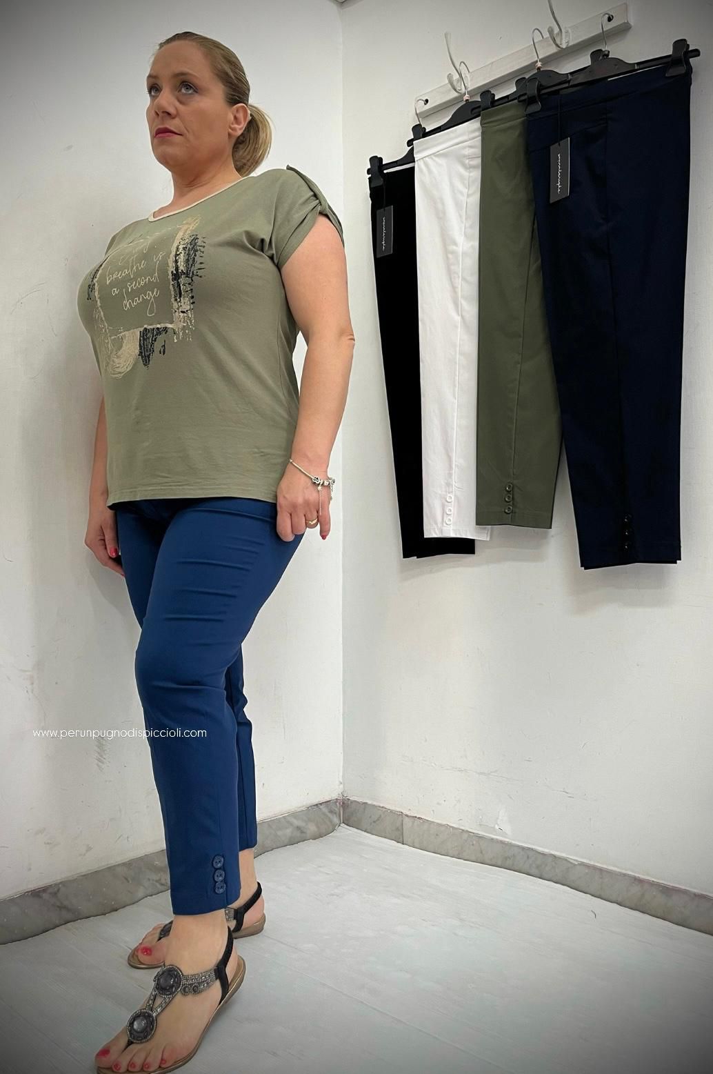Pantalone Ciliegina / Moda più con bottoni alla caviglia