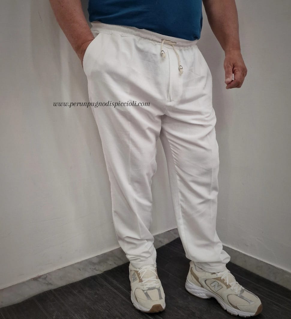 Pantalone Imagine con elastico in lino