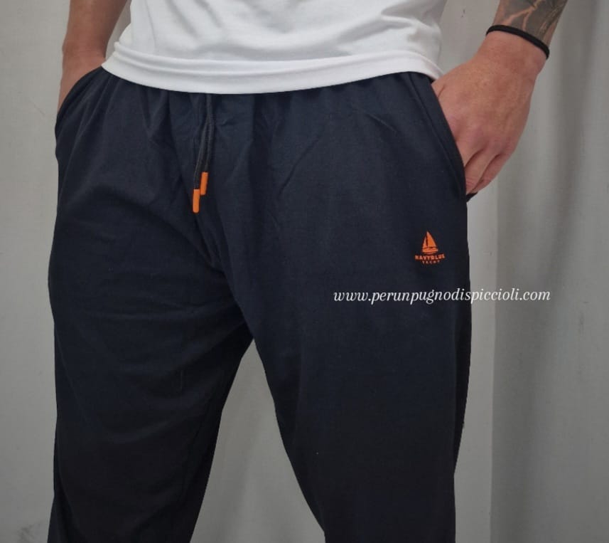 Pantalaccio tuta Navy Blue logo arancione