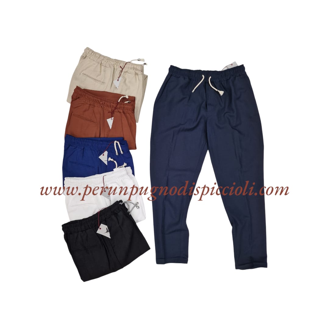 Pantalone Imagine con elastico in lino