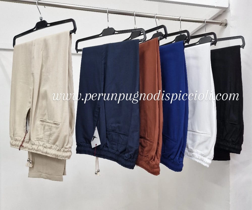 Pantalone Imagine con elastico in lino