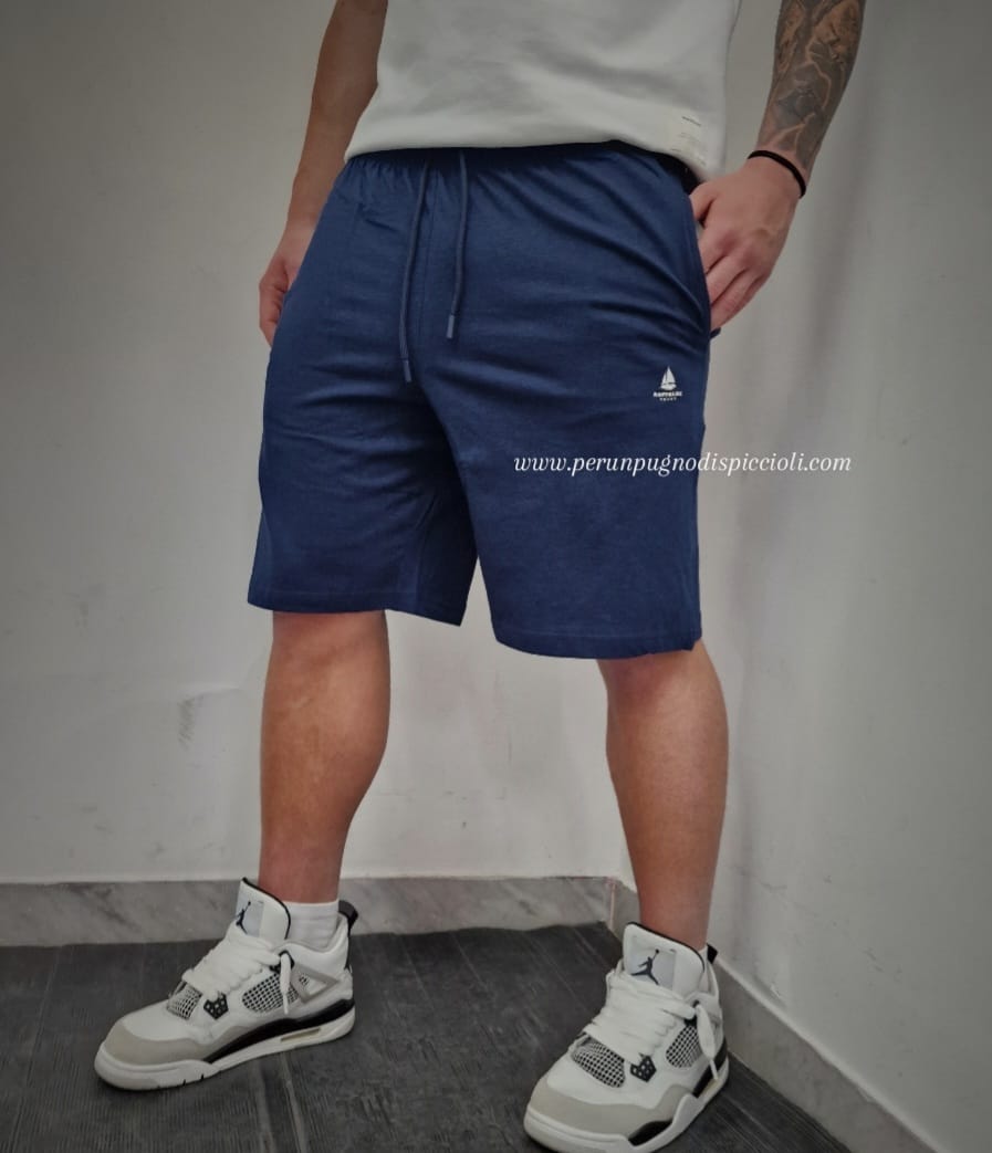 Shorts di tuta Navy Blue logo bianco