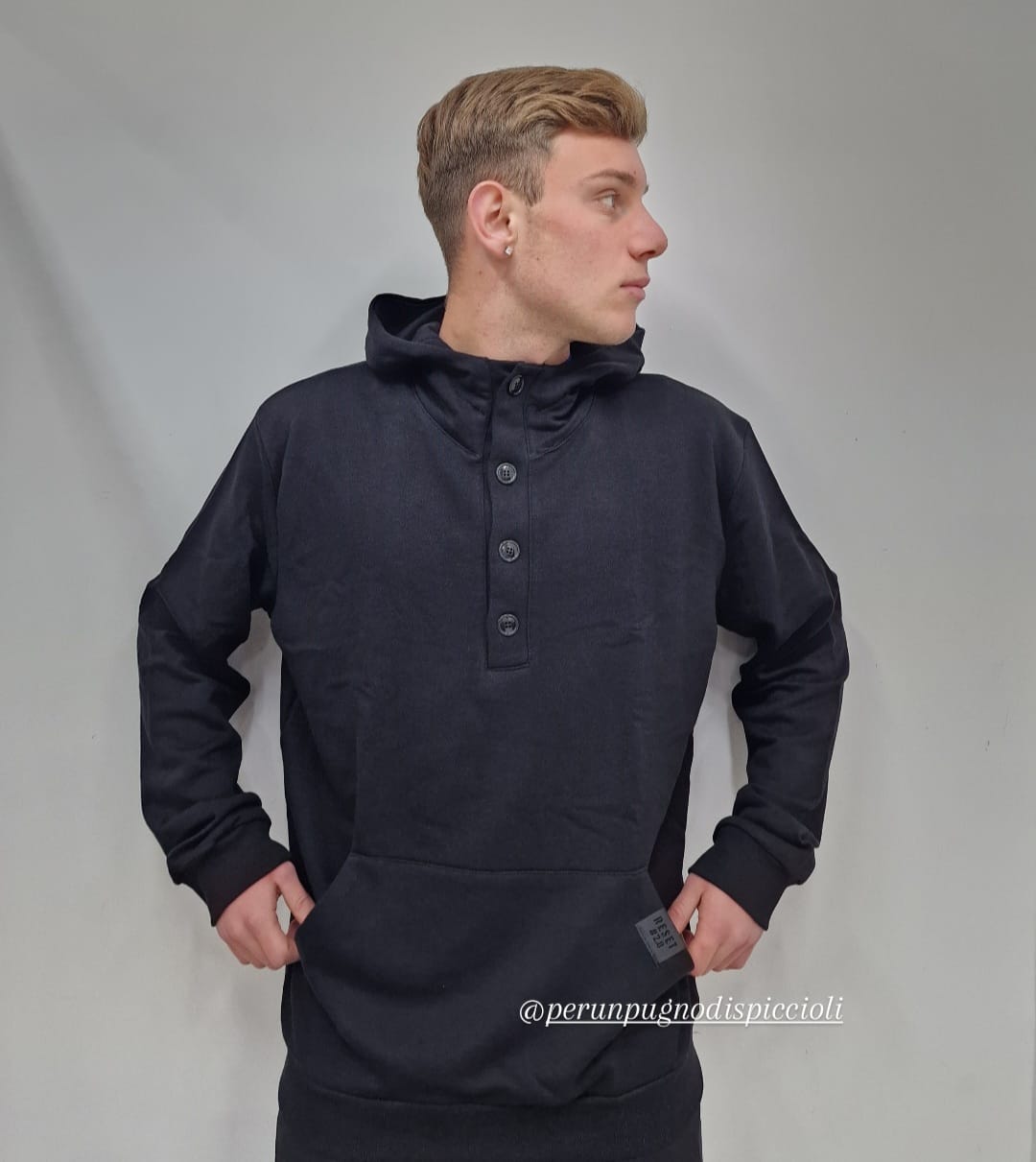 Felpa Reset2.0 serafino con cappuccio