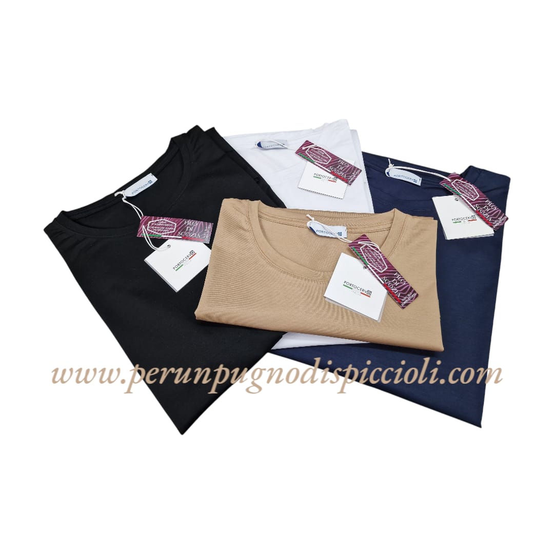 T-Shirt Portocervo filo di scozia over