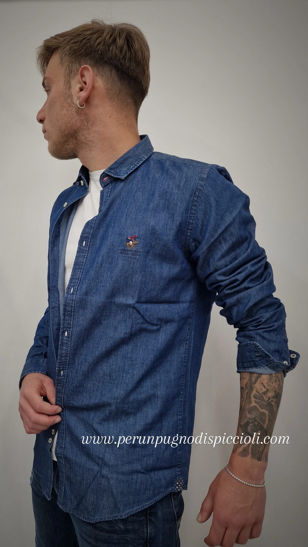 Camicia Polo Club in jeans
