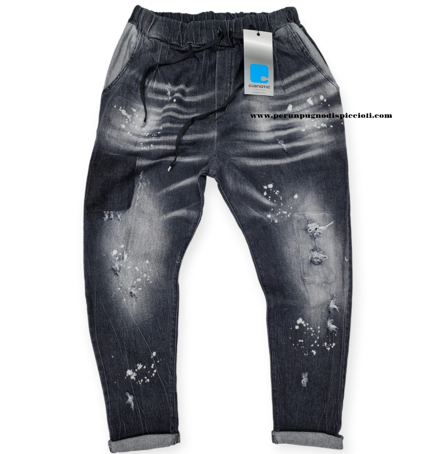 Jeans Cianotic con elastico e laccio art: luis martyn black