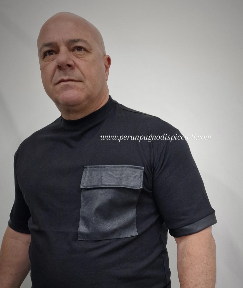 T-shirt Reset 2.0 con inserti in pelle