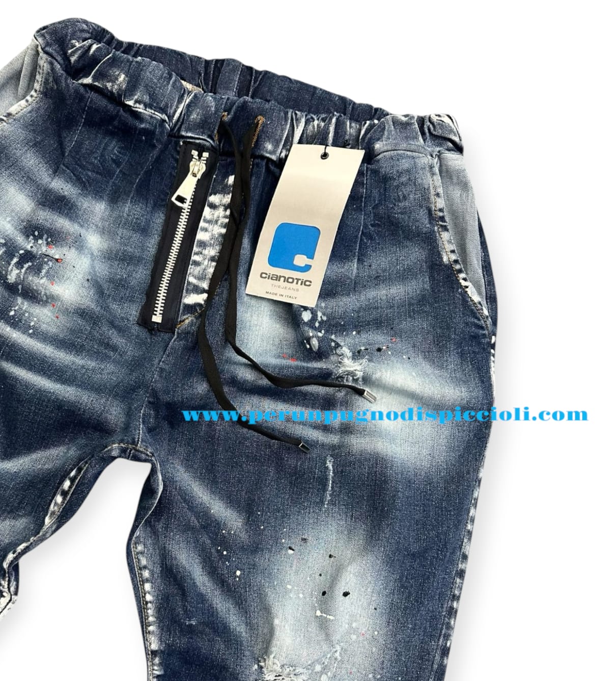 Jeans Cianotic con elastico e laccio art: luis navona max zip