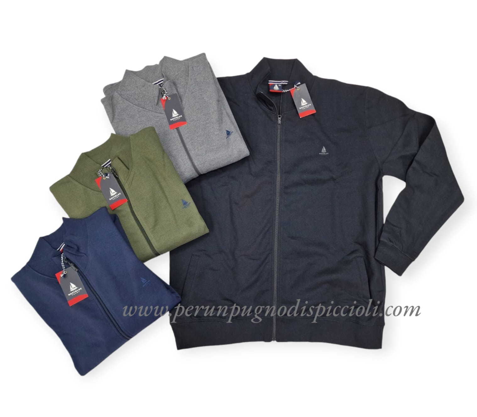 Felpa Navy Blue con zip art: 3160