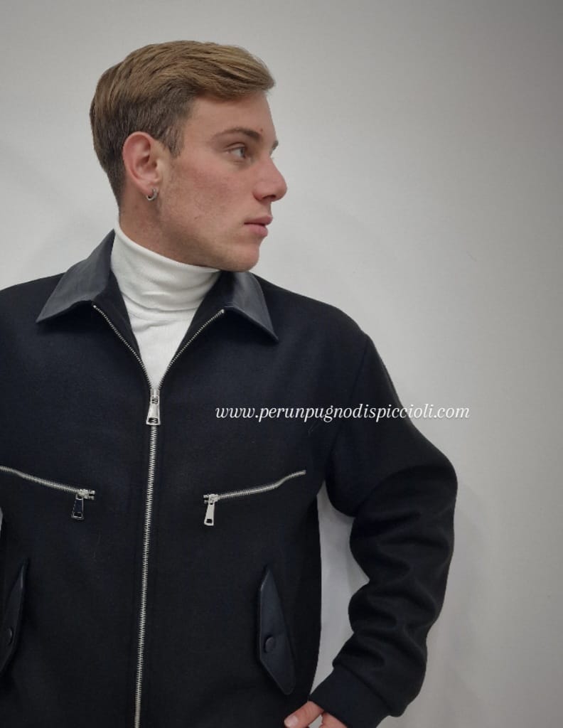 Giubbotto Reset 2.0 in panno con inserti in pelle e zip