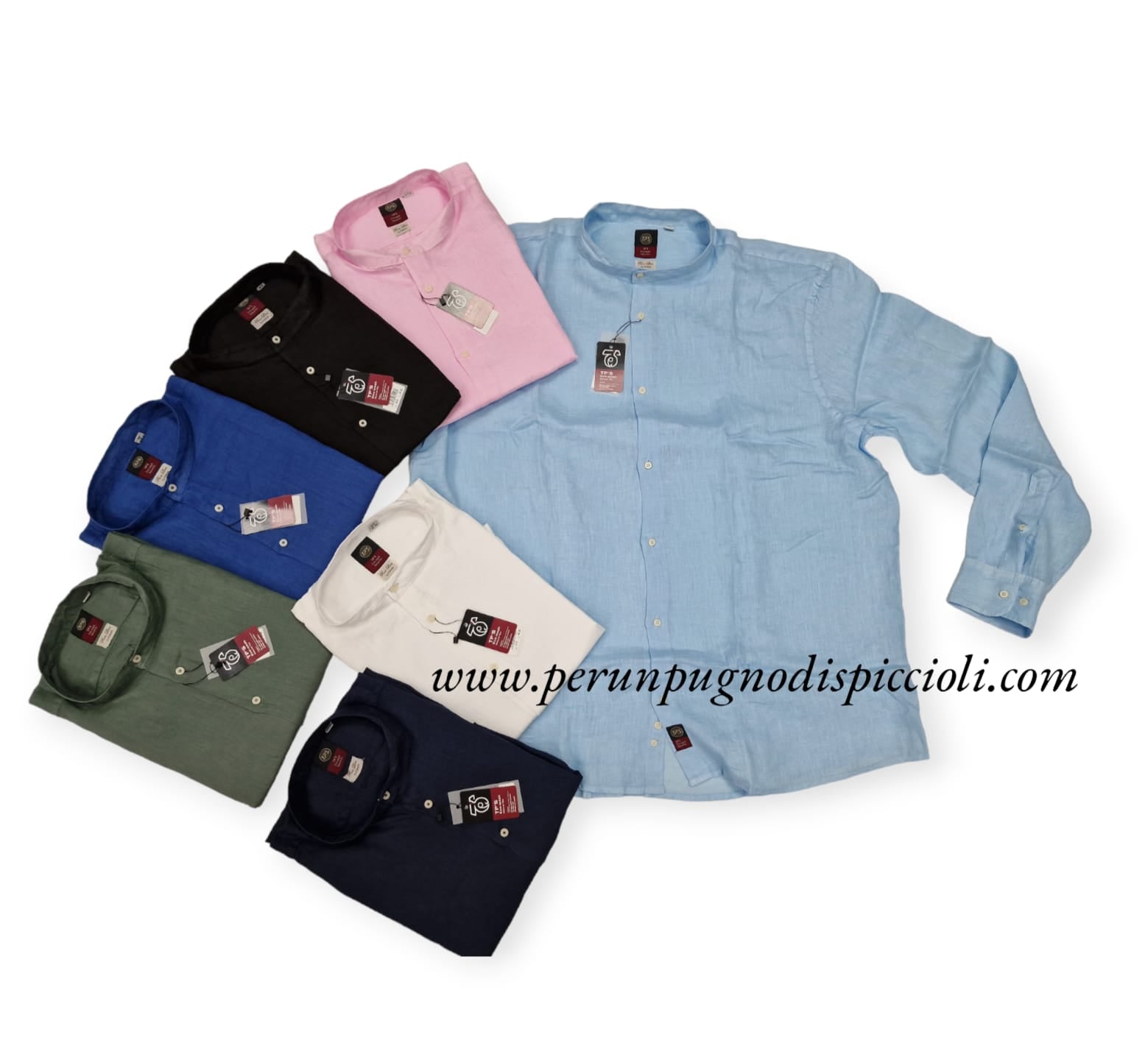 Camicia in lino tipo's collo coreana over - Main Image