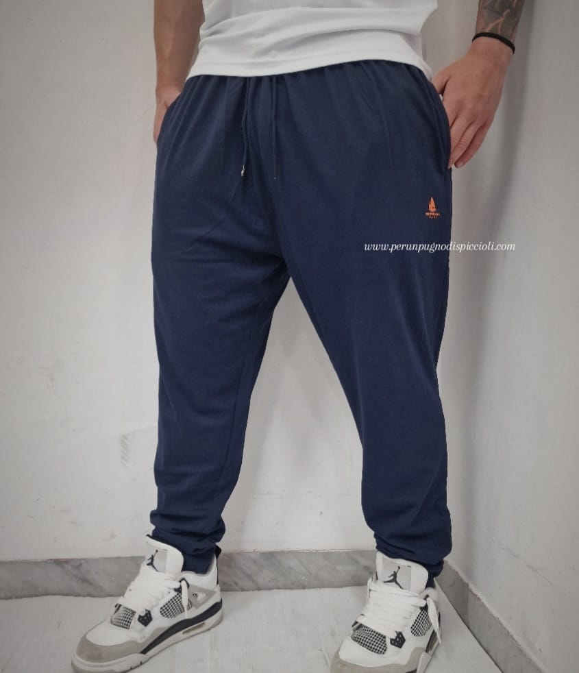 Pantalaccio tuta Navy Blue logo arancione