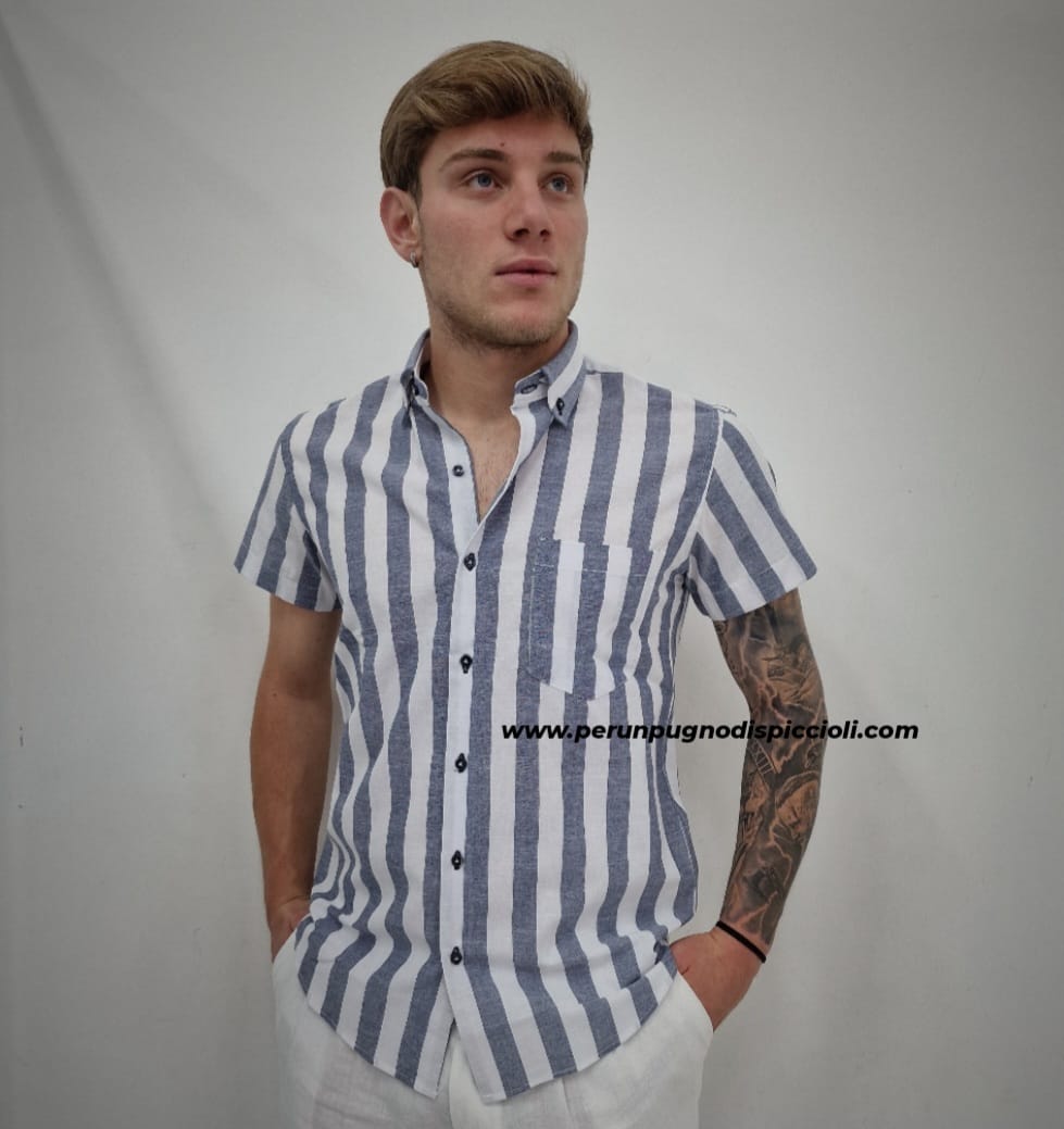 Camicia Portocervo con taschino rigo largo
