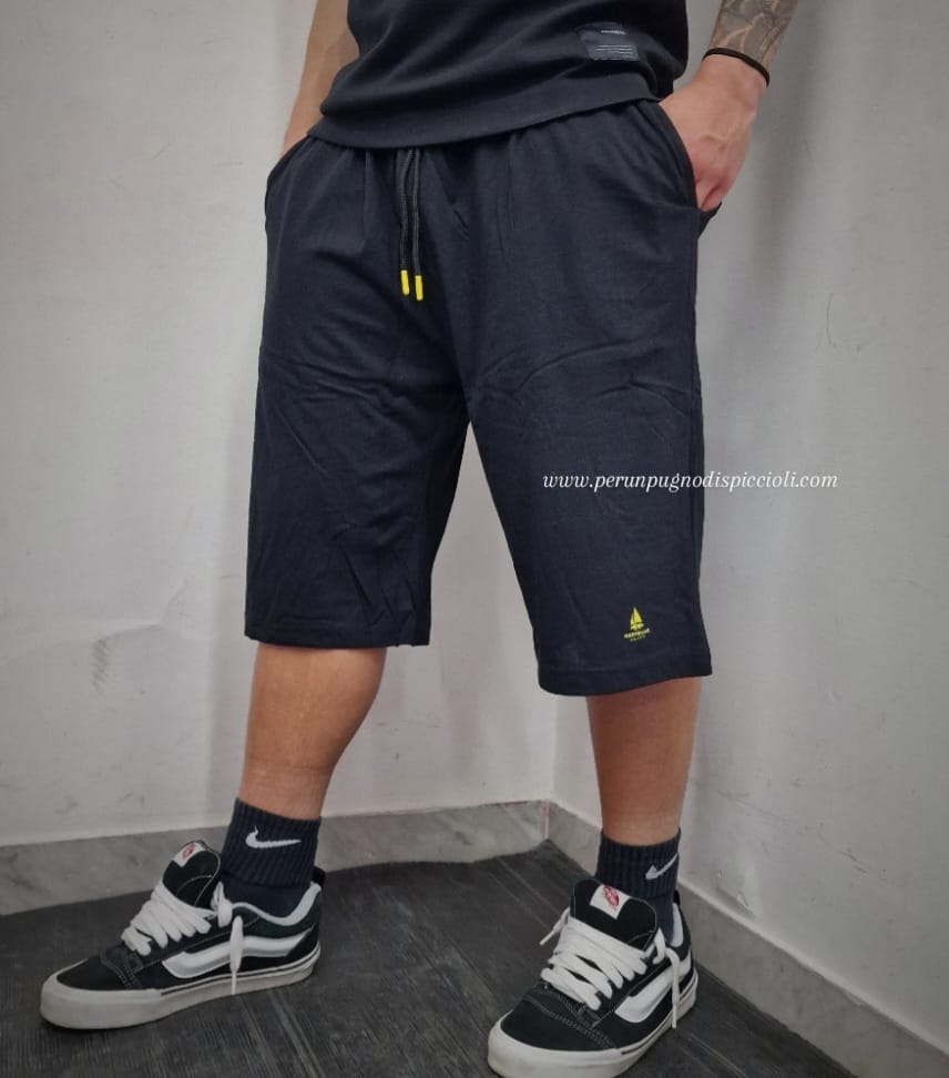Shorts di Tuta Navy Blue logo giallo