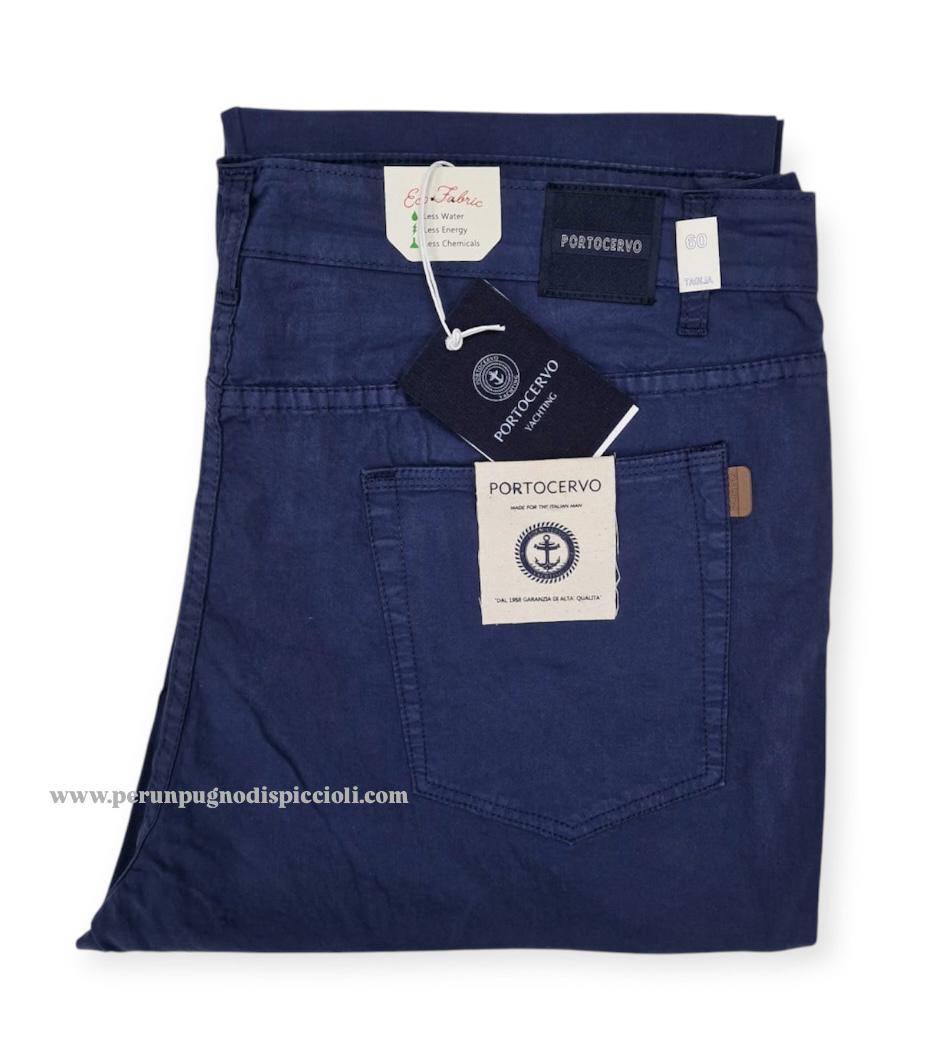 Pantalone Portocervo 5 tasche in cotone tinta unita