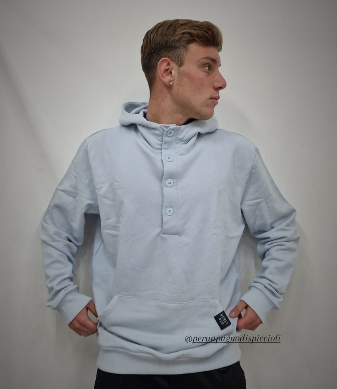 Felpa Reset2.0 serafino con cappuccio