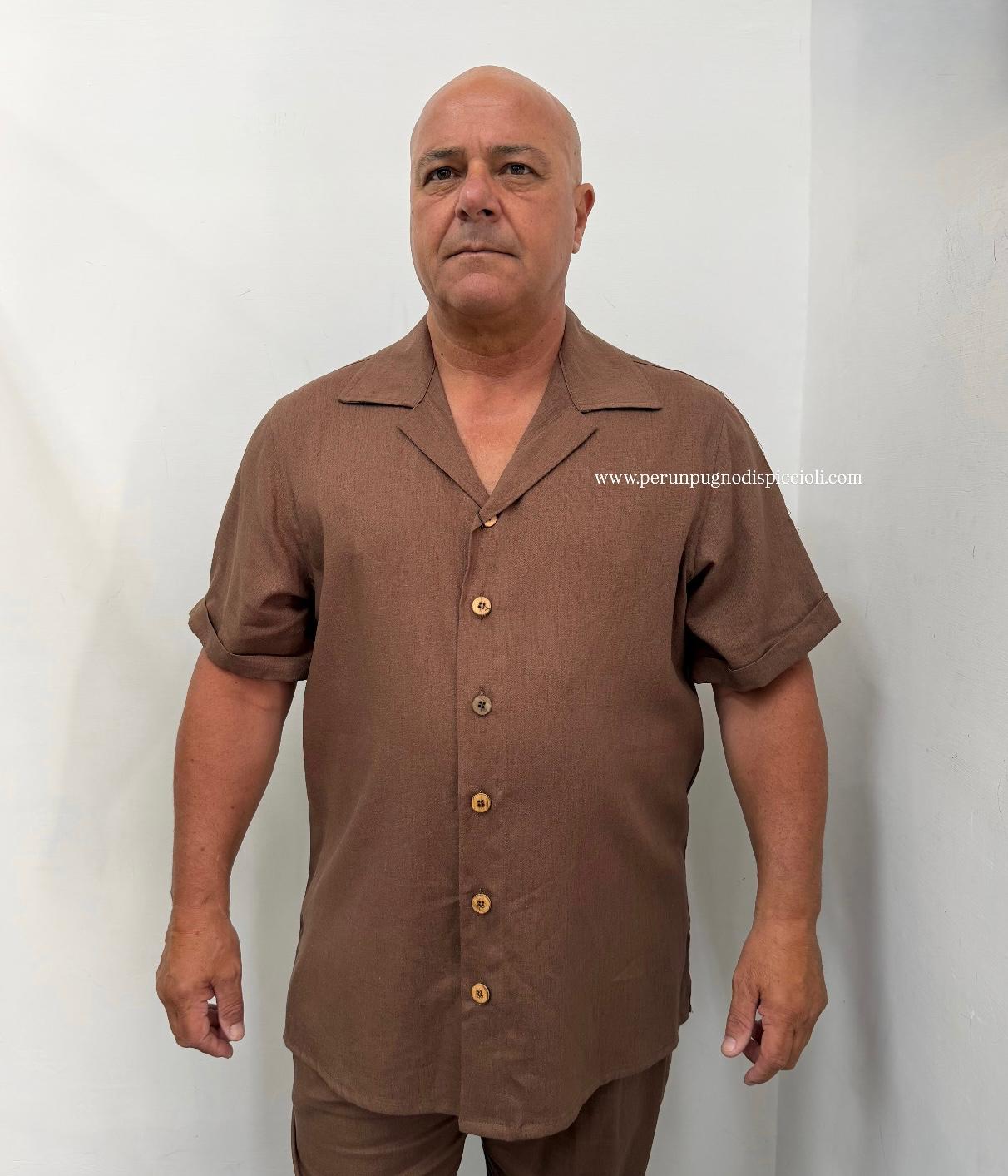 Camicia Noir Fox M/M  Bottoni in legno art: NFX1444 OVER
