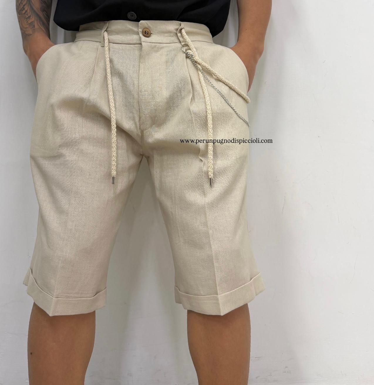 Shorts in lino Noir Fox / Joe Marvin