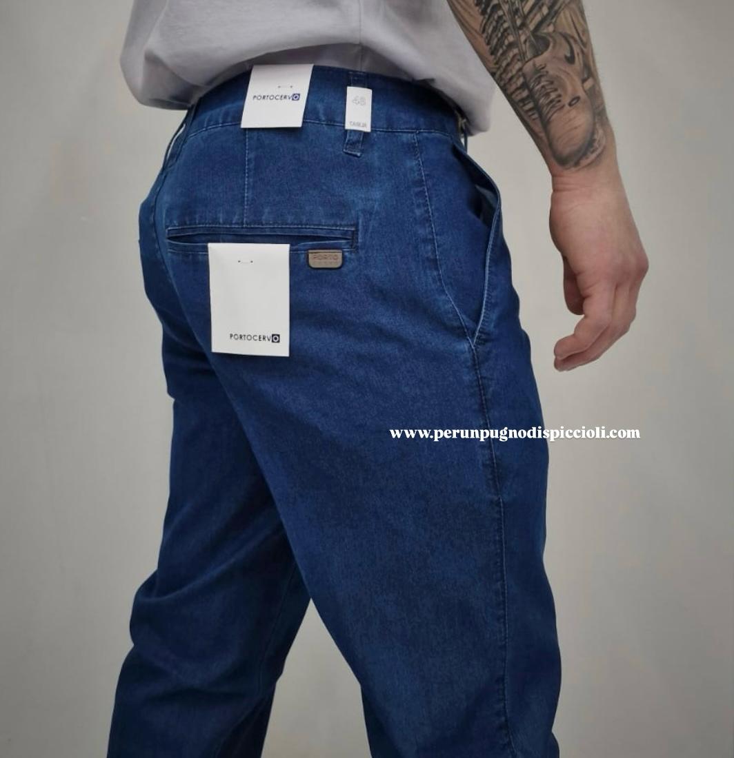Jeans Portocervo over art: ultraleggero tasca america over