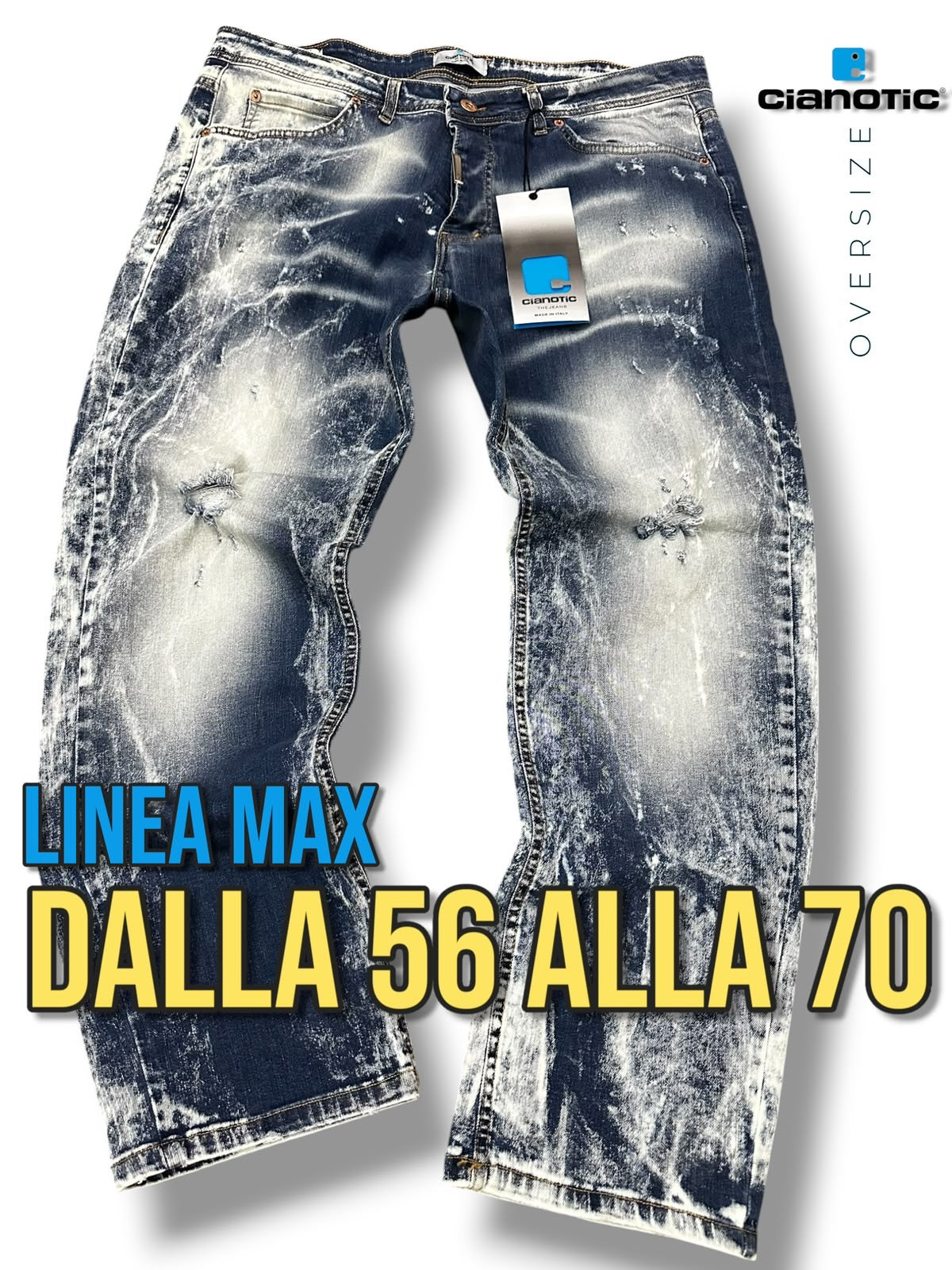Jeans Cianotic baggy: art stark blue