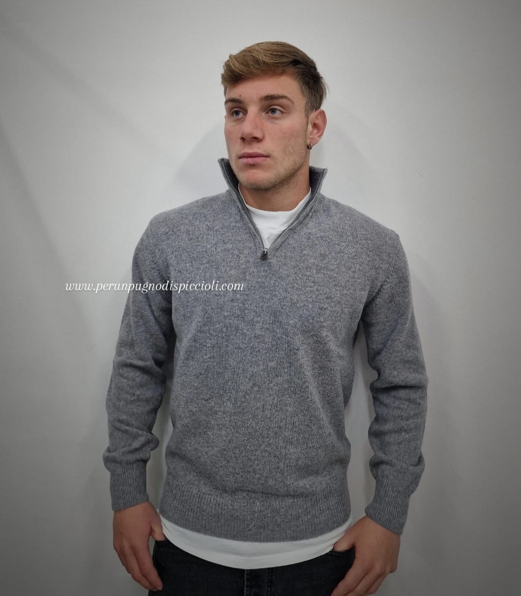 Maglioncino Portocervo mezza zip