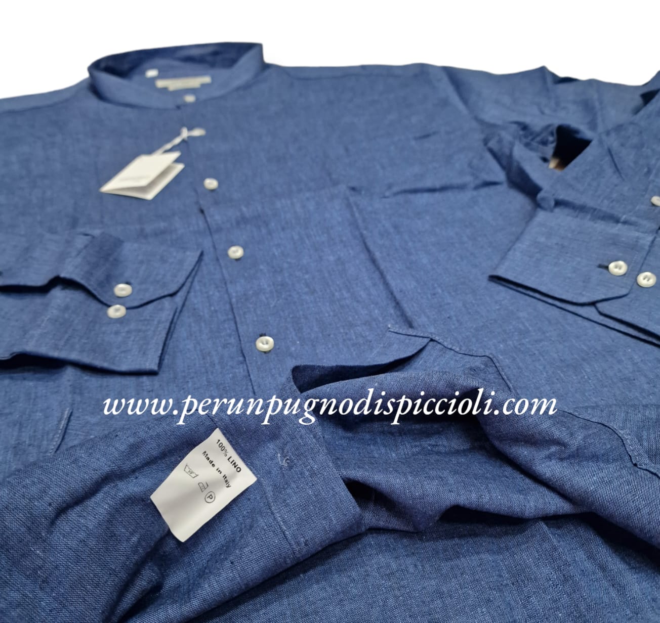 Camicia Portocervo in lino collo coreana over