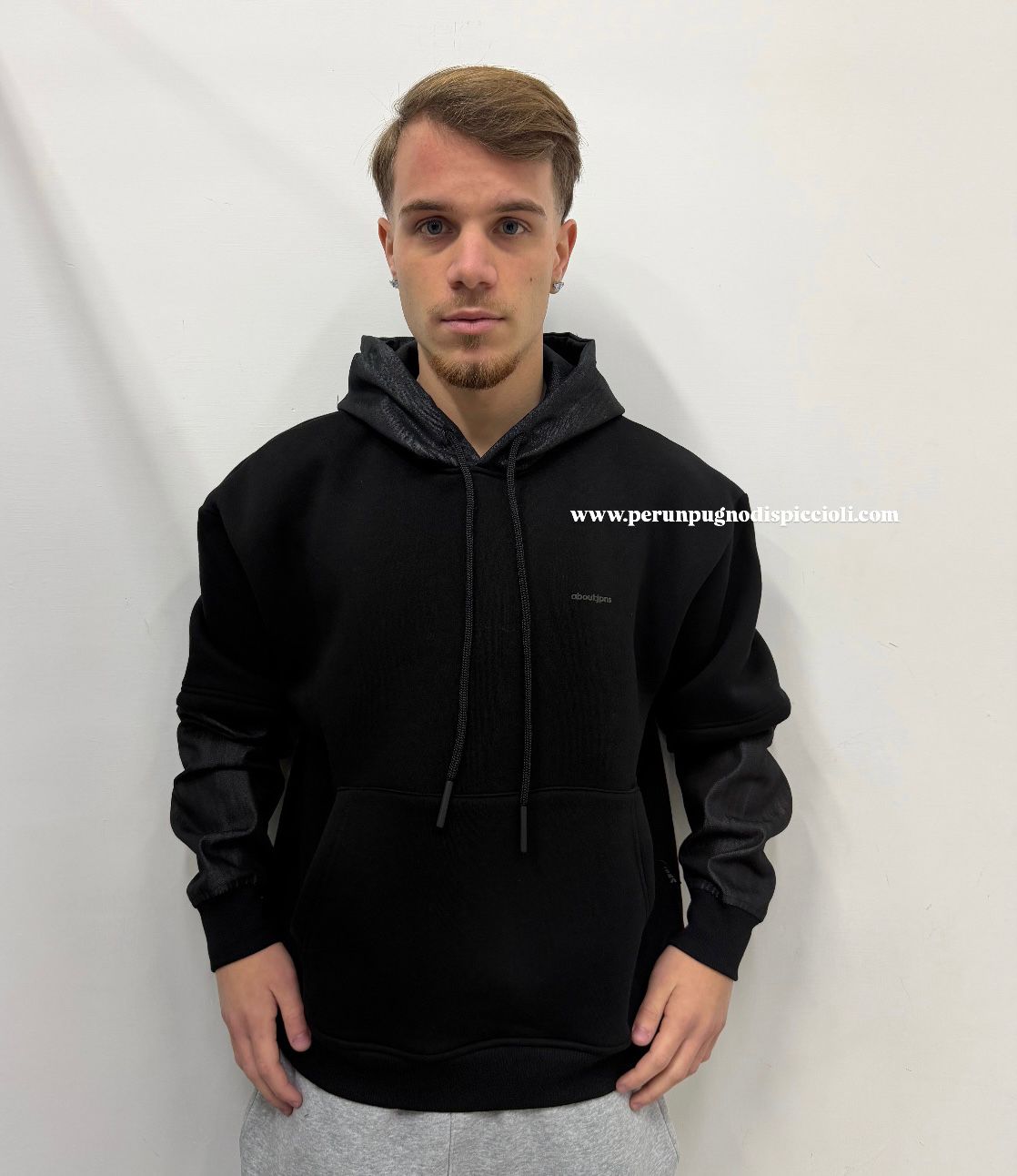 Felpa Japanese art: inserti in jeans over