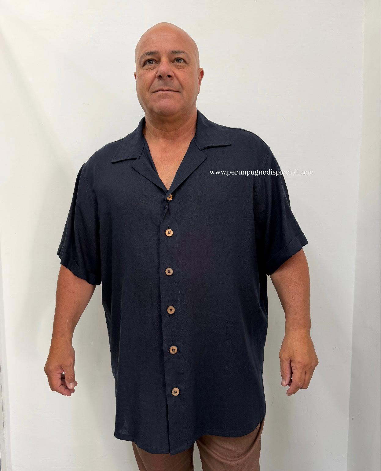 Camicia Noir Fox / Joe marvin  bottoni in legno  art: 1446