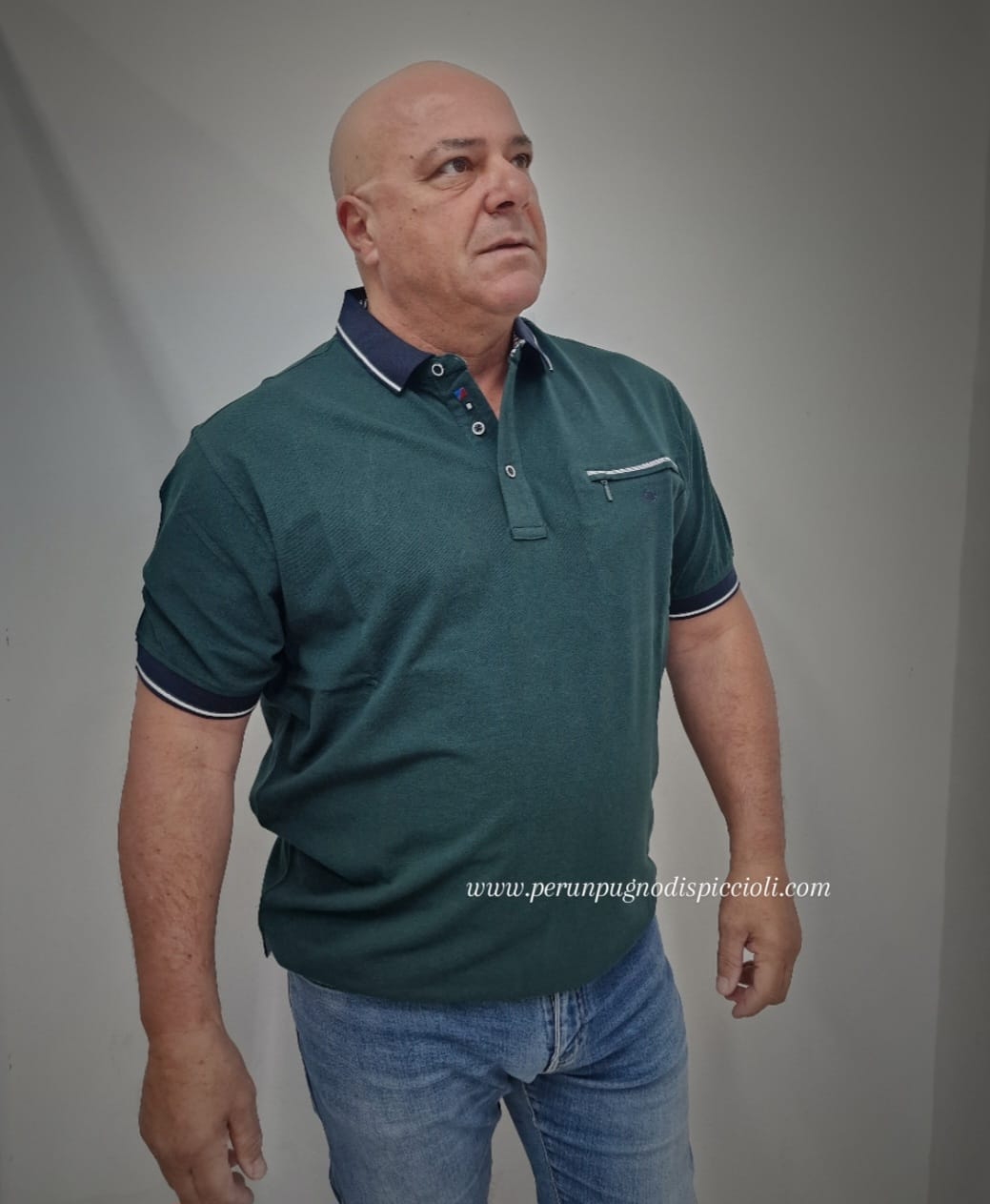 Polo Granchio con taschino con zip