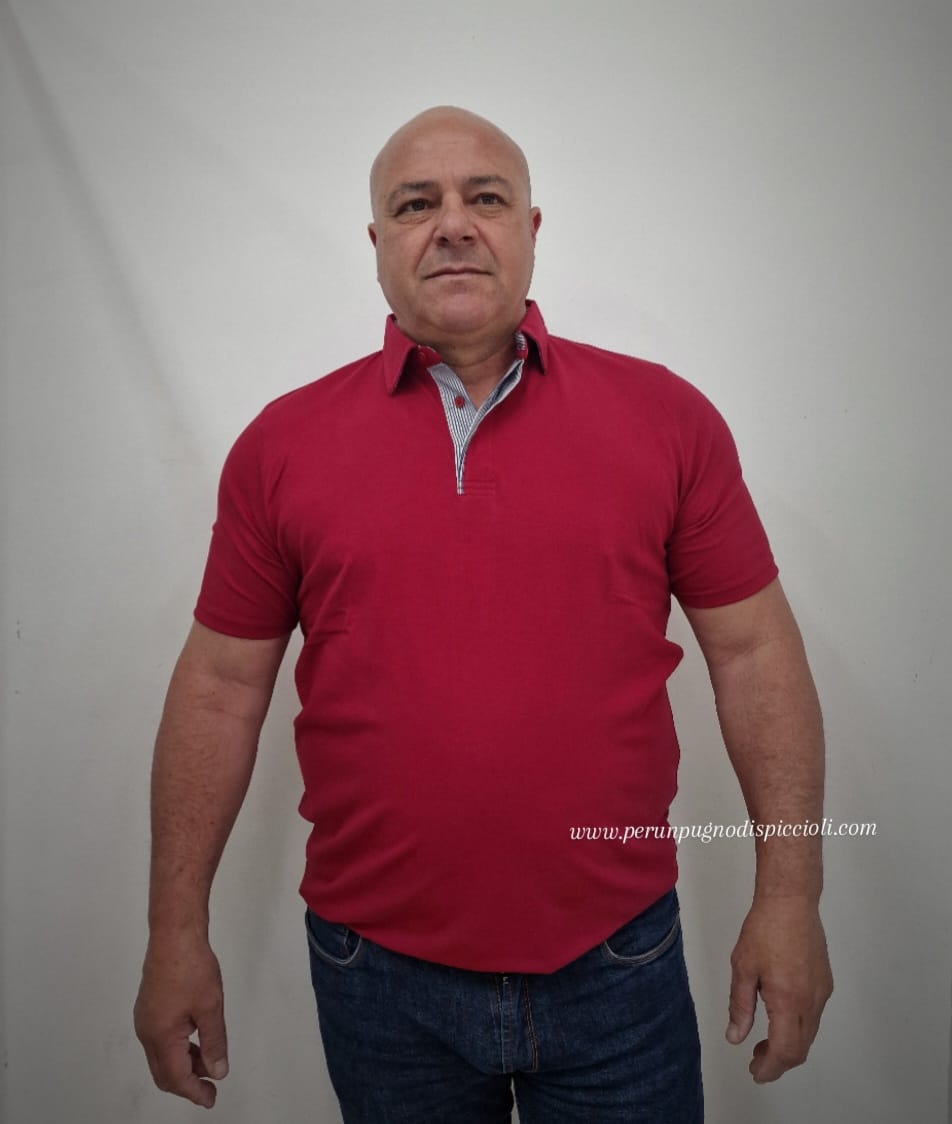 Polo Portocervo con collo a righe