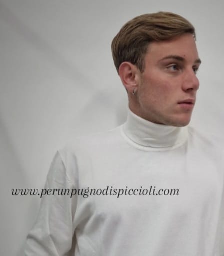 Maglioncino Bottega Napoletana collo alto in viscosa