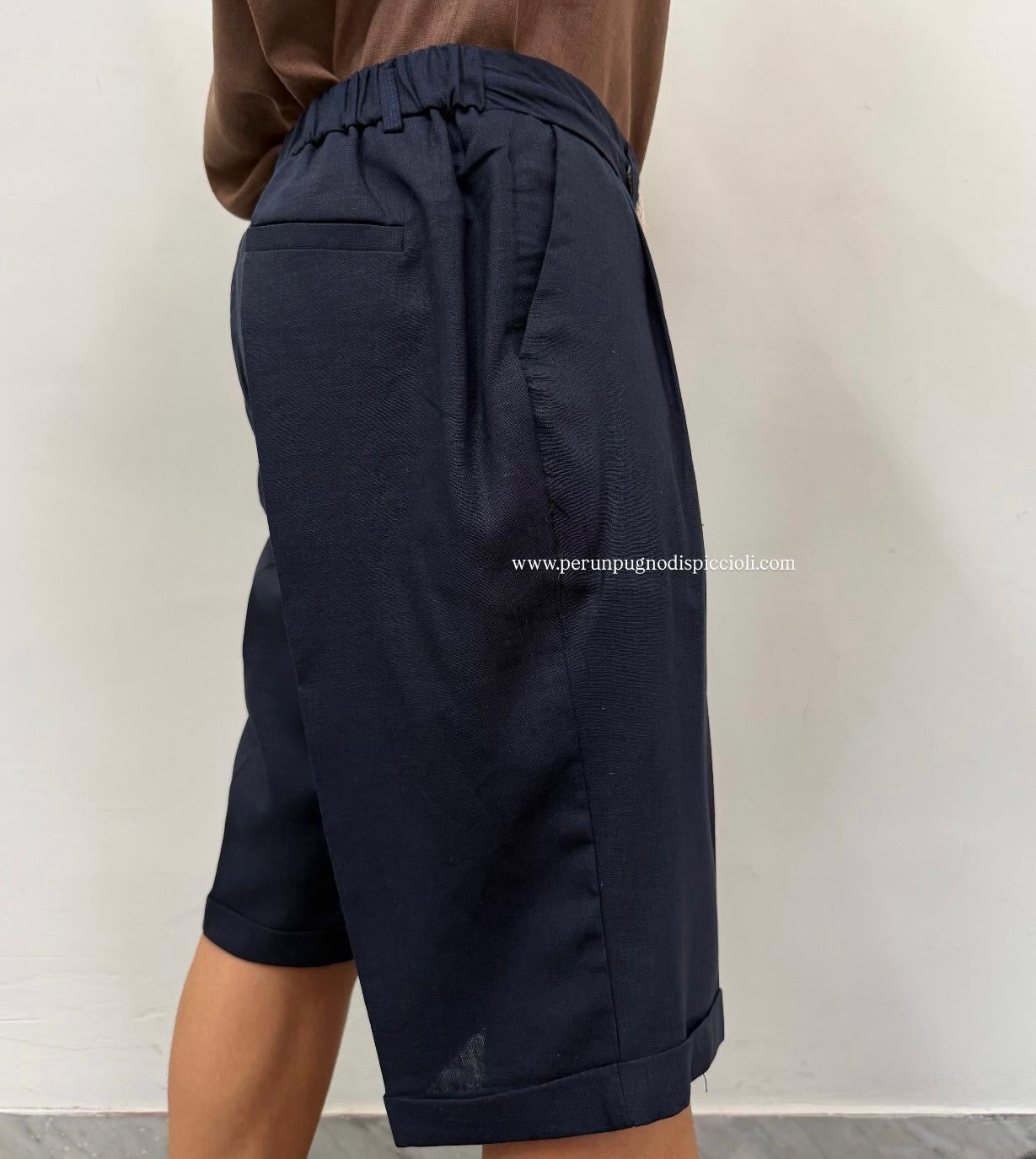 Shorts in lino Noir Fox / Joe Marvin