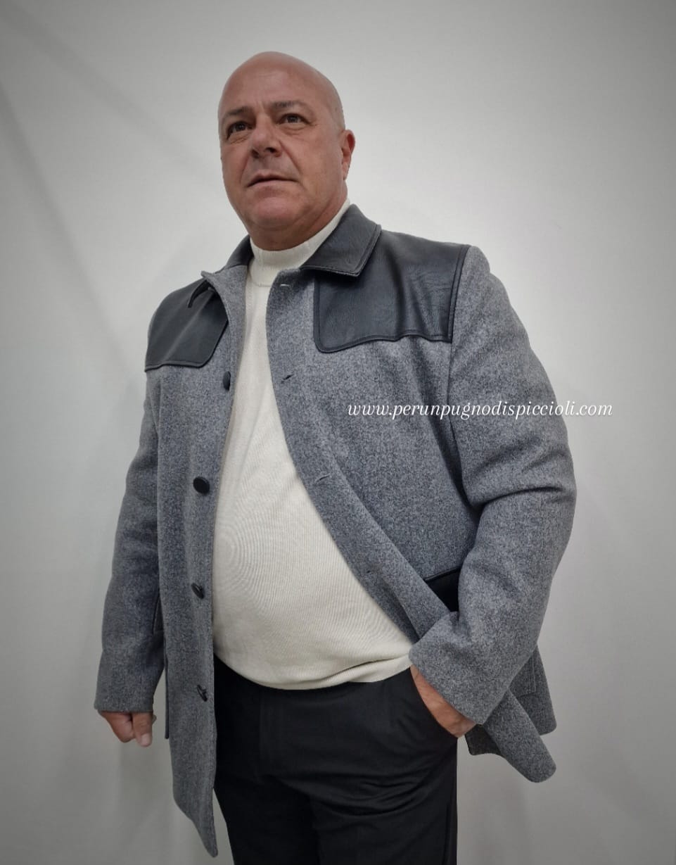 Mezzo Cappotto Reset 2.0 in panno con inserti in pelle