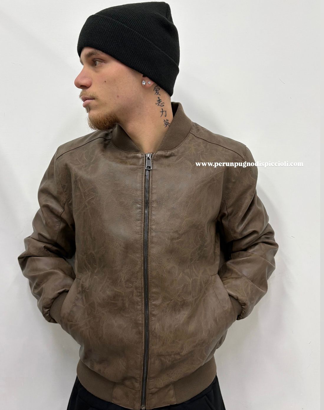 Giubbotto Portocervo in ecopelle martellata