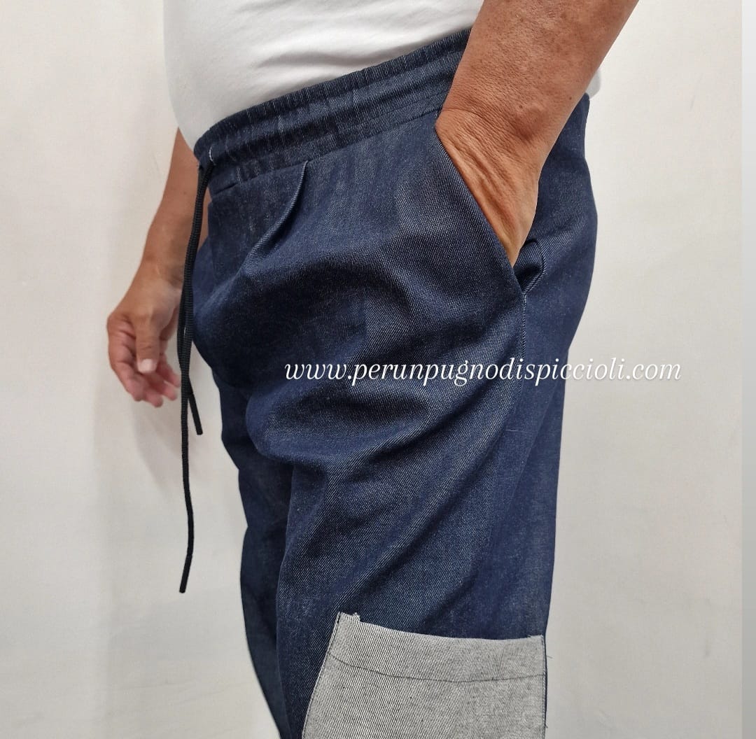 Coordinato Reset 2.0 in jeans art: tasca rovescio