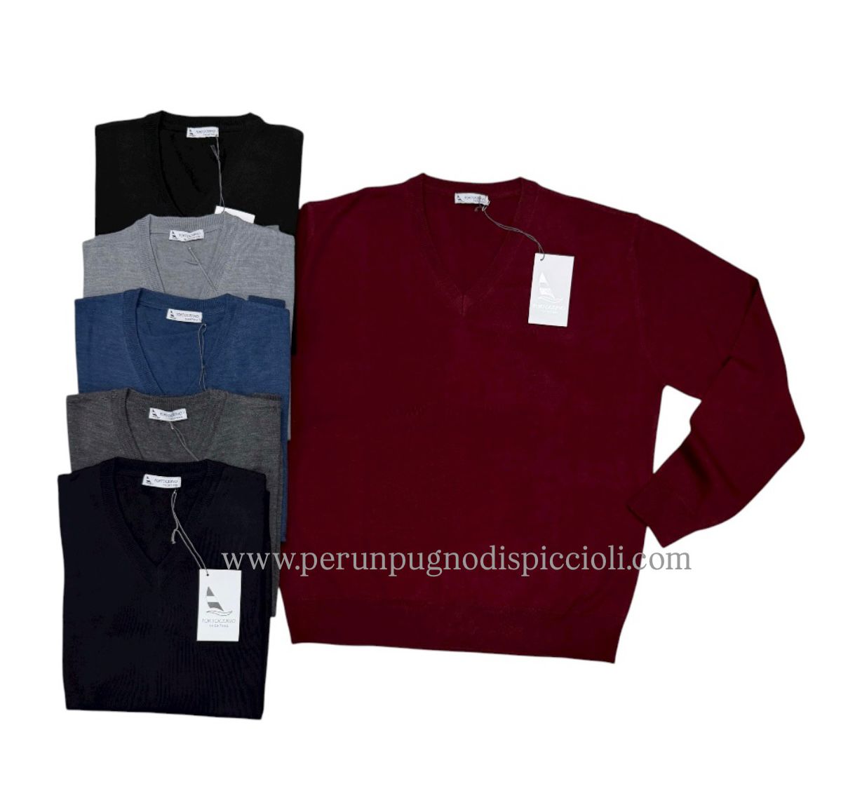 Maglionicino Portocervo scollo V lana merino art: DS086