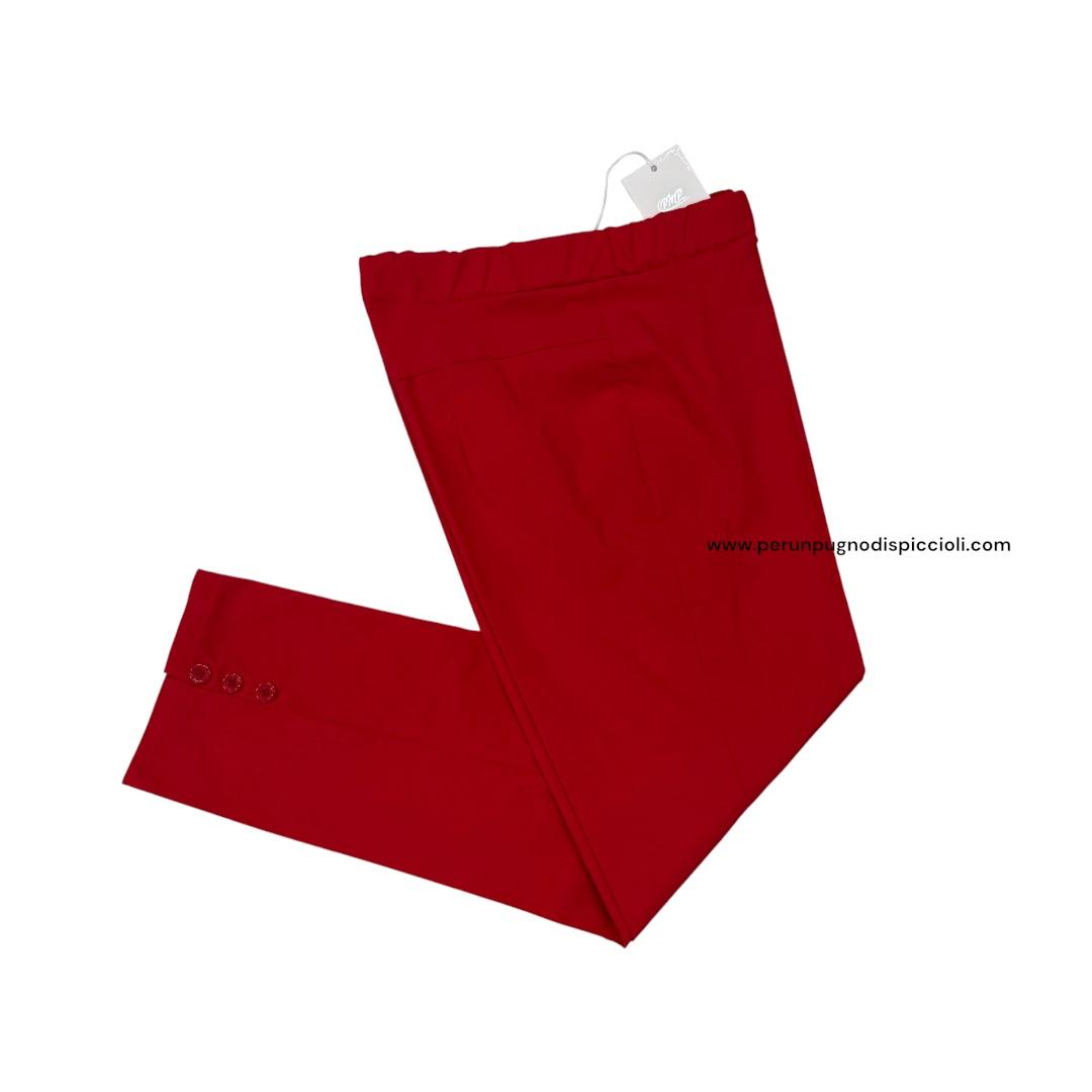 Pantalone Ciliegina/Moda più con bottoni alla caviglia