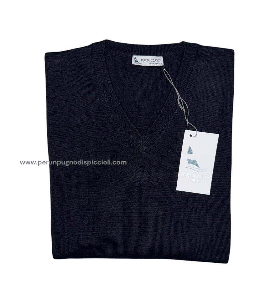 Maglionicino Portocervo scollo V lana merino art: DS086